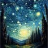 Starry Sky Diamond Art Kits for Adults, Forest Diamond Painting Kits with Round Diamonds