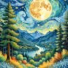 Moon Diamond Painting Kits for Adults - Forest Diamond Art Kits for Adults