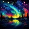 Ekuxom Starry Night Diamond Painting Kits for Adults, Aurora Diamond Art Kits for Adults