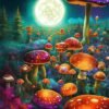 Mushroom Diamond Art Kits for Adults Moon Landscape Diamond Painting Kits