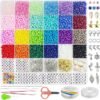 Redtwo 4mm Glass Seed Beads for Jewelry Bracelet Making Kit