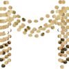 TTSAM 6 Pcs Glitter Champagne Gold Paper Circle Dots Garland (52 Feet)