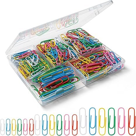 Bflaae Paper Clips Assorted Sizes, Small Medium Large Jumbo, Pack of 350