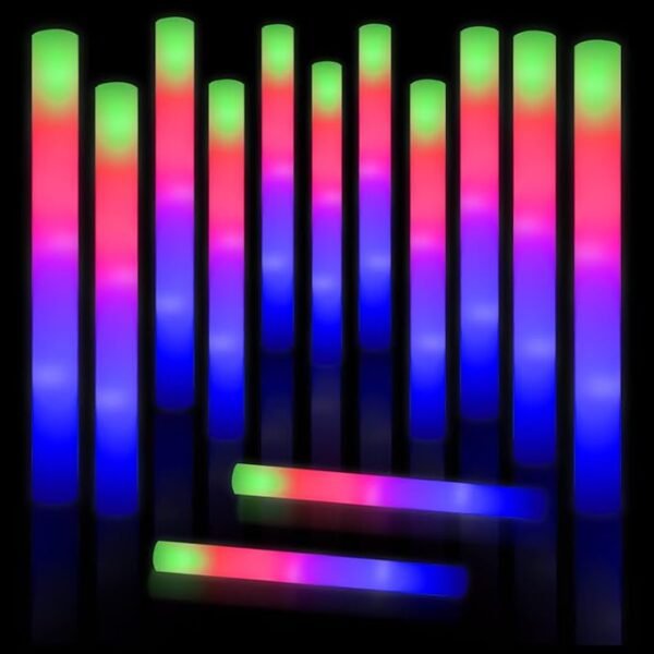 68PCS Foam Glow Stick Bulk,Light Sticks for Parties Bulk with 3 Modes Colorful Flashing