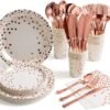 HOMIX 175 Pieces Rose Gold Party Supplies