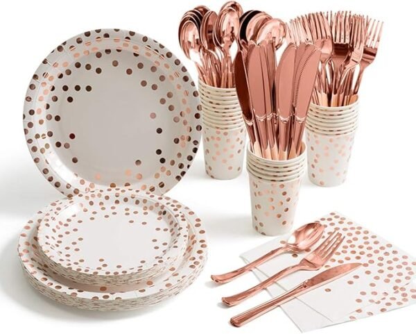 HOMIX 175 Pieces Rose Gold Party Supplies