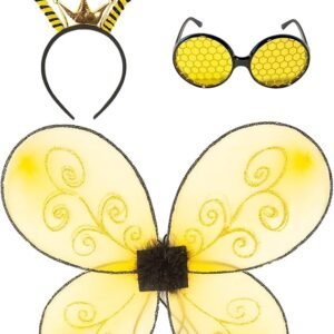 Funcredible Bee Headband, Bee Glasses and Bee Wings