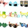 Ocean Line Luau Party Sunglasses - 9 Pairs Funny Hawaiian Glasses