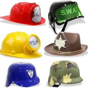 Liberty Imports 6 PACK - Dress Up Pretend Career Role Play Hard Hats & Helmets