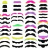 48 Pcs Fake Mustaches, Self Adhesive Fake Beard, Novelty Hairy Beard