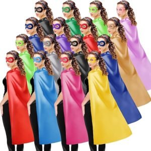 Leyndo 16 Set Party Capes and Masks Bulk for Women Men Group