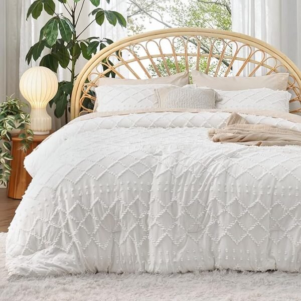 Bedsure Queen Comforter Set - White Comforter