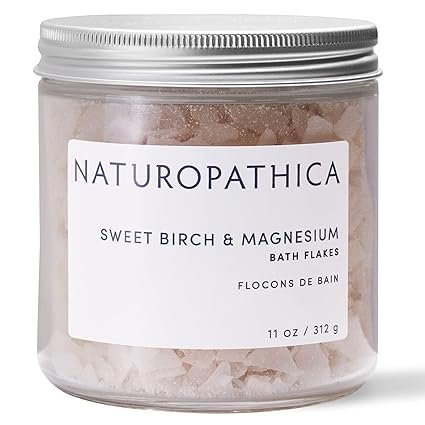 Naturopathica Sweet Birch and Magnesium Bath Flakes, Soothing Daily Bath Soak for Sore Muscle Relief