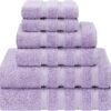 American Soft Linen Luxury 6 Piece Towel Set, 2 Bath Towels 2 Hand Towels 2 Washcloths, 100% Cotton Turkish Towels for Bathroom