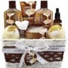 Bath and Body Gift Basket For Women and Men – 9 Piece Set of Vanilla Coconut Home Spa Set