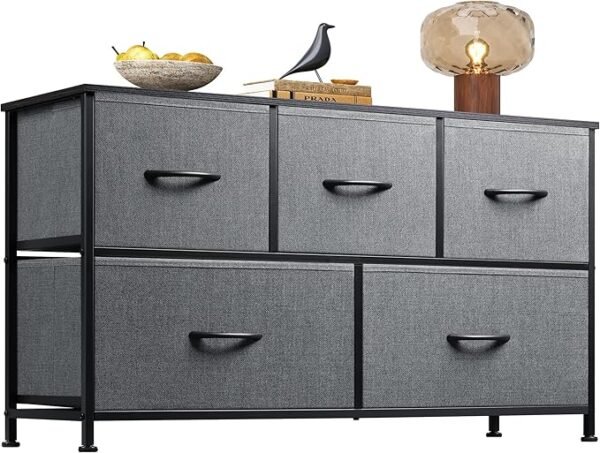 WLIVE Dresser for Bedroom with 5 Drawers, Wide Chest of Drawers