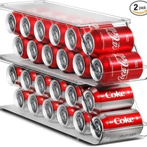 Sorbus Soda Can Organizer for Refrigerator Stackable Can Holder Dispenser with Lid