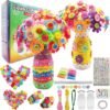 7july Crafts for Girls Ages 6-10 Make Your Own Flower Bouquet with Buttons and Felt Flowers, Vase Art and Craft for Children - DIY Activity Christmas Birthday Gift for Girls