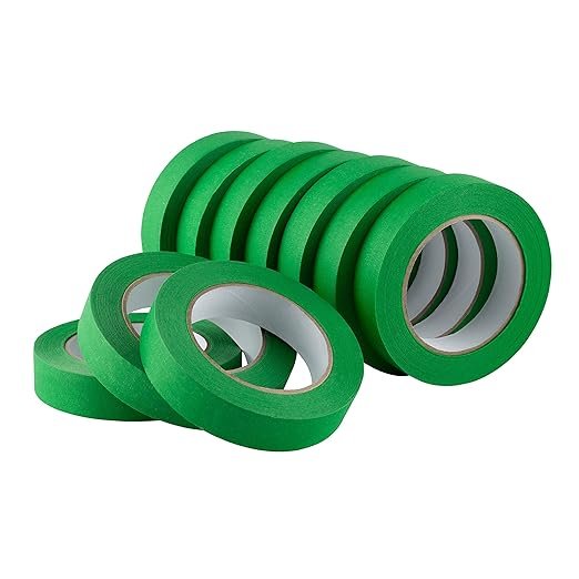 Lichamp 10 Pack Green Painters Tape 1 inch, Medium, 1 inch x 55 Yards x 10 Rolls