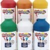 Colorations Washable Tempera Paint, Set of 6 Colors, 8oz Each, Non Toxic Paint