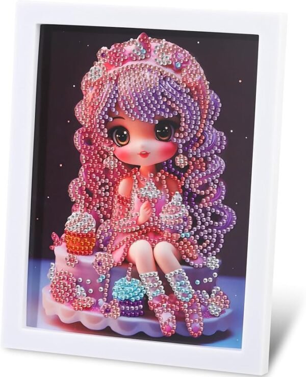 5D Diamond Painting Kits, Gem Art for Kids DIY Paint-by-Number Kits with Frame Arts and Crafts