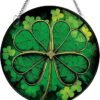 MATIHAY Shamrock Clover Acrylic Window Hanging, St Patrick's Day Decorations Good Luck Clover