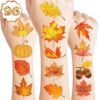 103 PCS Fall Leaf Happy Birthday Party Decorations Favors Supplies Temporary Tattoos Decor