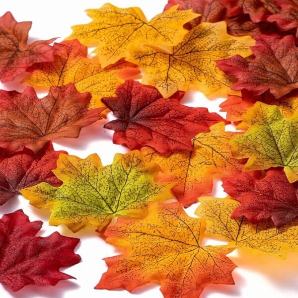 360 Pcs 8cm/3.1inch Artificial Maple Leaves 6 Colors Fall Leaves Thanksgiving Day Autumn