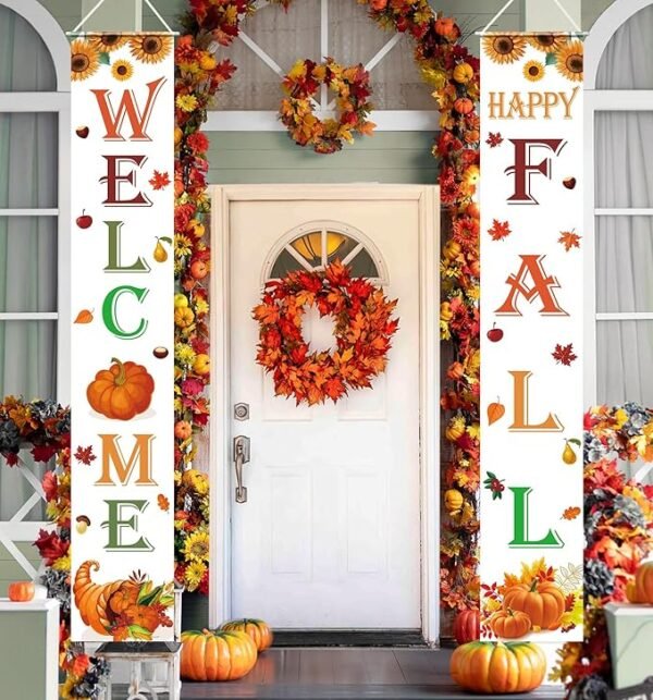 Fall Decorations for Home Fall Decor Welcome & Happy Fall Porch Banner