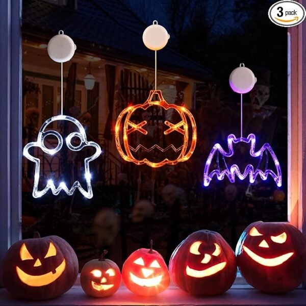 LOLStar Halloween Decorations 3 Pack Orange Pumpkin