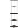 5 Tier Corner Display Rack Multipurpose Shelving Unit, 1-Pack, Espresso/Black