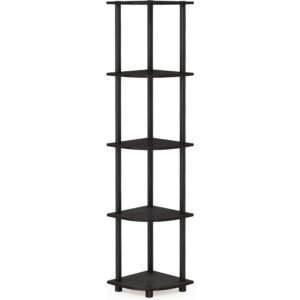 1 (97) (1) 5 Tier Corner Display Rack Multipurpose Shelving Unit, 1-Pack, Espresso/Black