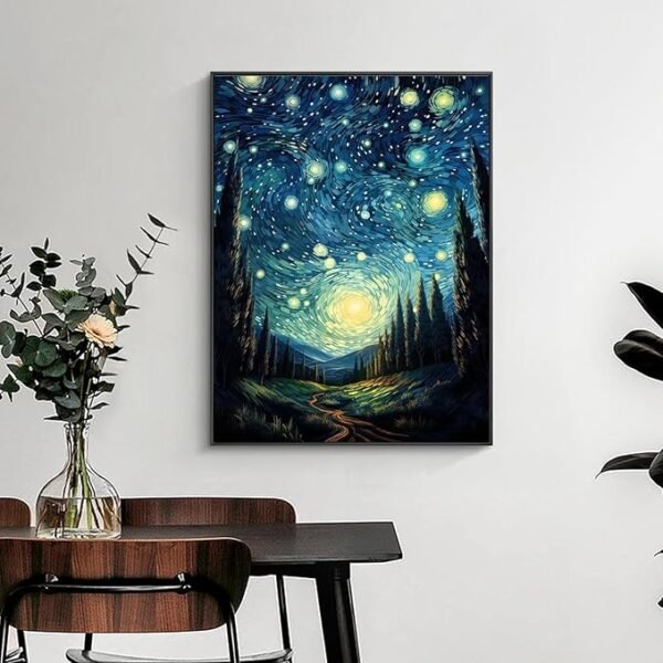 Starry Sky Diamond Art Kits for Adults, Forest Diamond Painting Kits with Round Diamonds