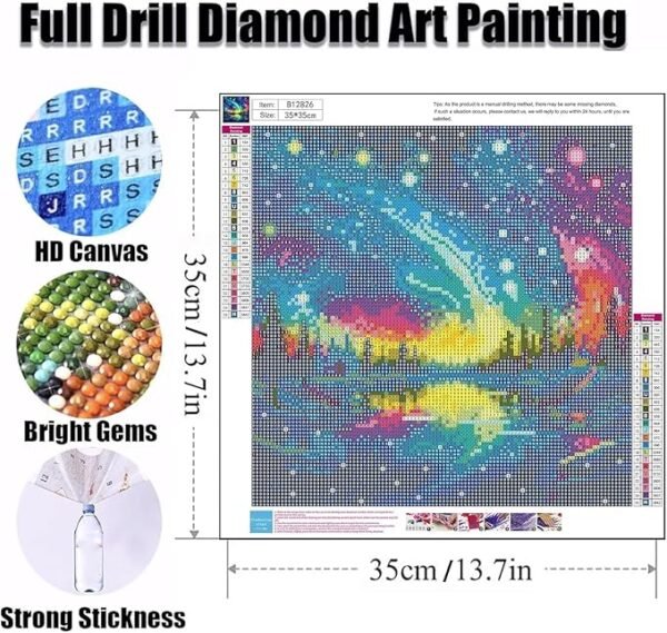 Ekuxom Starry Night Diamond Painting Kits for Adults, Aurora Diamond Art Kits for Adults