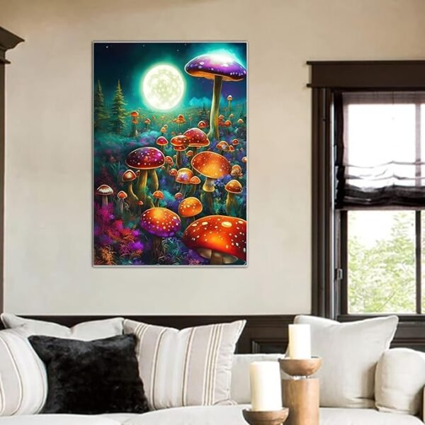 Mushroom Diamond Art Kits for Adults Moon Landscape Diamond Painting Kits