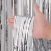 Voircoloria 3 Pack 3.3x8.2 Feet Silver Foil Fringe Backdrop Curtains