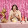 BOMSI 2 Pack Pink Backdrop Party Decorations Tinsel Curtain