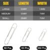 Kempshott 750 Paper Clips Assorted Sizes Small, Medium and Large