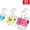 Limque Paper Clips, 80 Pcs Assorted Size Clips,80pack