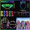 Unittype Glow in the Dark Party Supplies Set Includes Glow Headbands LED Light up Glasses Kids