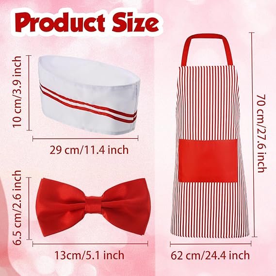 SATINIOR 16 Pcs Adult Waiter Costume Hot Dog Soda Jerk Movie Night Waiter
