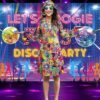 70s Hippie Dress Costumes Necklace Earrings Sunglass