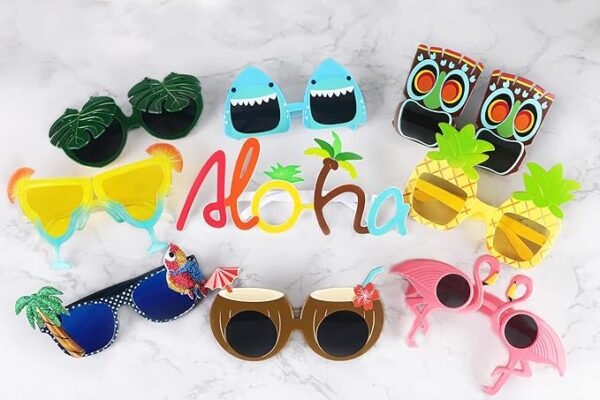 Ocean Line Luau Party Sunglasses - 9 Pairs Funny Hawaiian Glasses