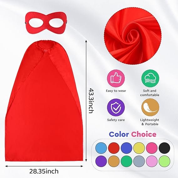 Leyndo 16 Set Party Capes and Masks Bulk for Women Men Group