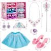 Princess Dress Up Sets for Girls 4-6, Costumes Set with Princess Dresses, Shoes and Accessories