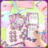 Colarr 24 Set Girls Pink Building Blocks Birthday Party Invitations