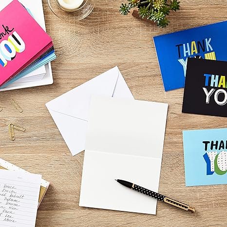 2 Hallmark Thank You Cards Assortment, Colorful Thanks (48 Cards with Envelopes)