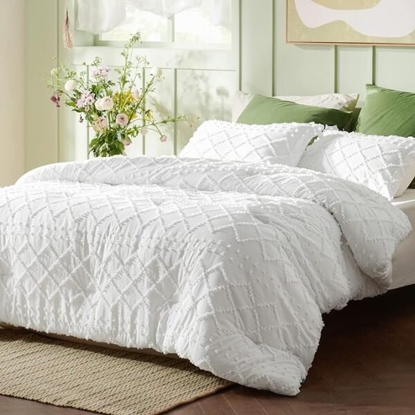 Bedsure Queen Comforter Set - White Comforter