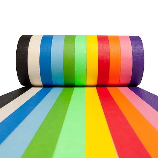 Craftzilla Colored Masking Tape - 11 Roll Multi-Pack, 825 Ft x 1 in