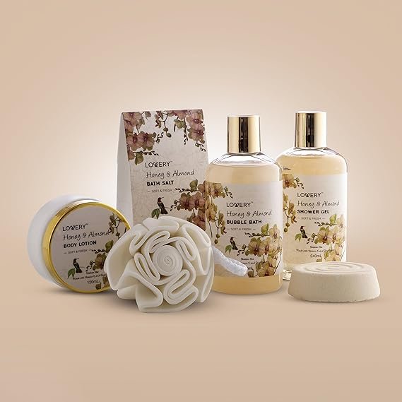 Womens Gifts for Christmas Gift Baskets for Women Who Have Everything, Home Spa Honey & Almond Scent